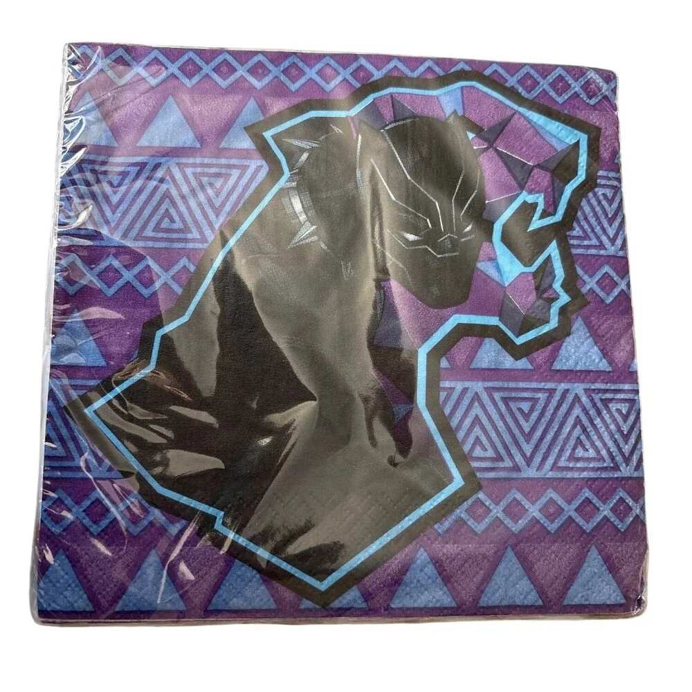 Marvel Avengers Black Panther Party Supplies Set, Dinner Dessert Plates, Napkins